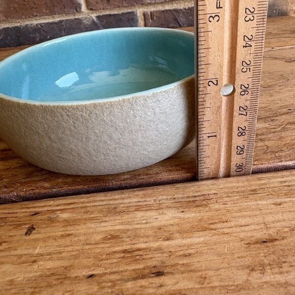 Aqua Taupe Winfield Pottery Covered Soup Chili Personal Casserole Dish Pasadena - Picture 11 of 13